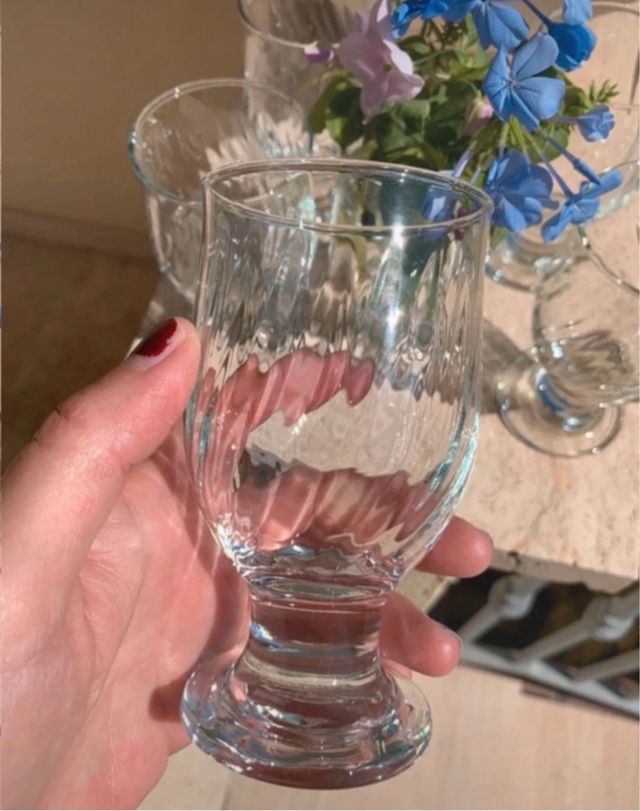 Set 6 Calici Vetro Decorati