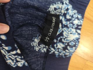 Pantalón ancho estampado paisley azul talla 44