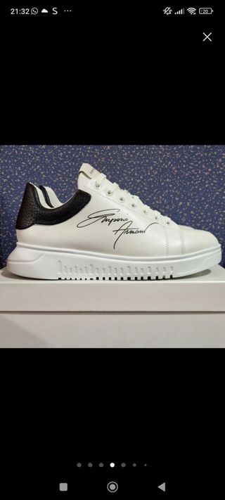 Zapatillas Emporio Armani Hombre Blancas y Negras