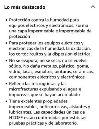 Spray H2OFF Impermeabilizante Electrico 150ml