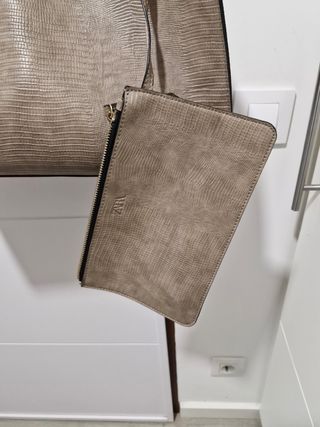 Bolso Zara Talla L Beige Cuero