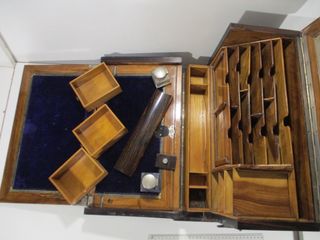 NO ENVÍO - ART DÉCO ANTIGUO COFRE SECRETER VIAJE