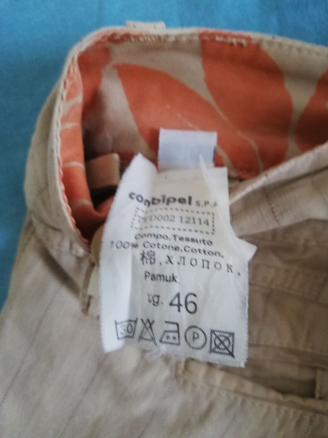 Pantaloni donna beige gessato