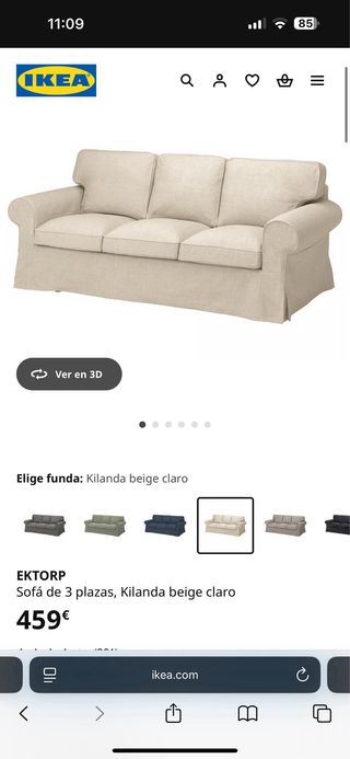 Sofá 2 y 3 plazas beige
se venden juntos 