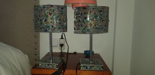 Pareja Lámparas Mosaico Multicolor