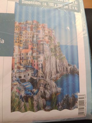 Cortina de ducha con paisaje