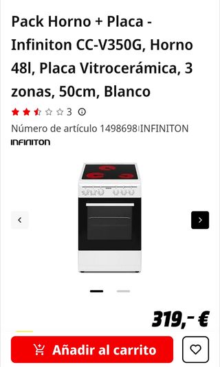 Pack Horno y Placa Vitrocerámica Infinition