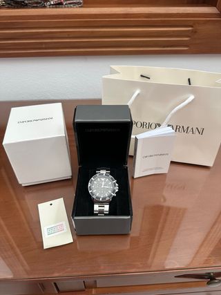 Reloj Emporio Armani 100M Plata/Negro