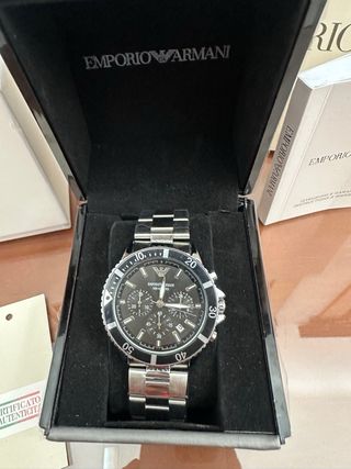 Reloj Emporio Armani 100M Plata/Negro