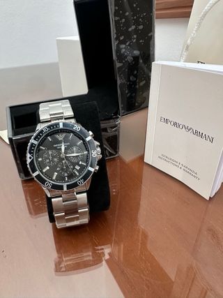 Reloj Emporio Armani 100M Plata/Negro