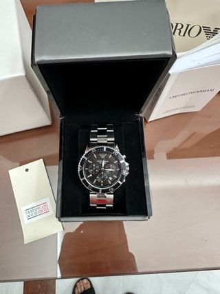 Reloj Emporio Armani 100M Plata/Negro