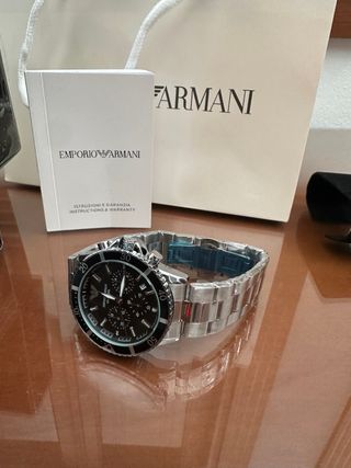 Reloj Emporio Armani 100M Plata/Negro