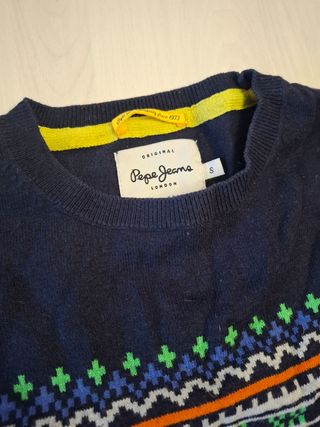 Jersey Pepe Jeans azul con estampado geométrico