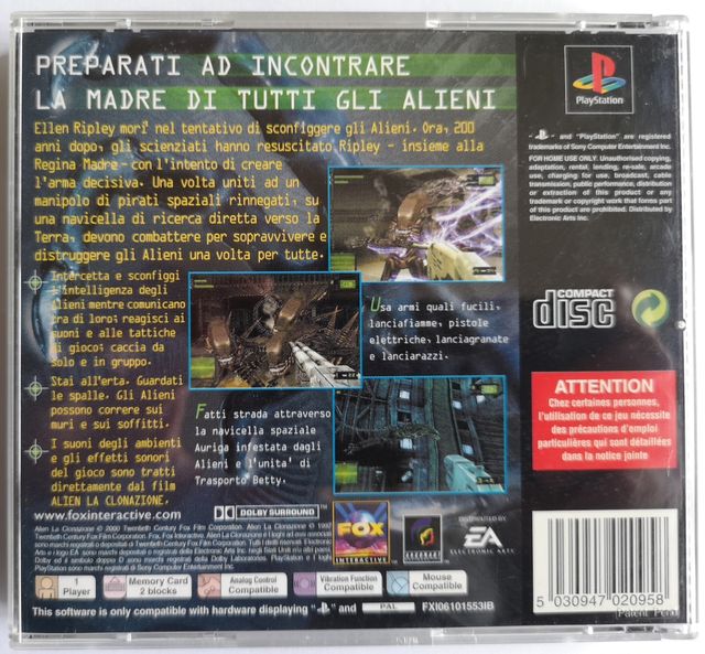 Alien La Clonazione PlayStation 1 PAL mint