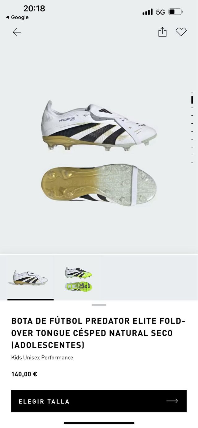 Botas Fútbol Adidas Predator Elite Talla 35