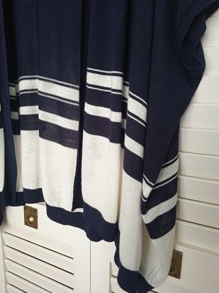 Chaqueta Mango Rayas Azul Blanco Talla Única