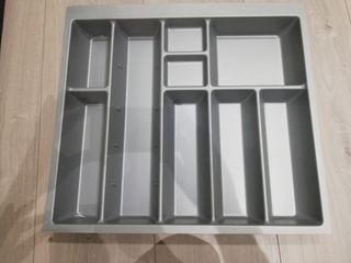 Organizador cubiertos cajón plástico gris