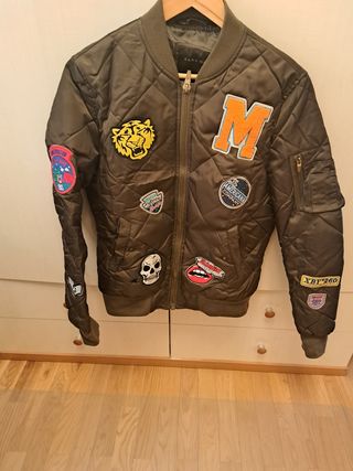 Chaqueta Zara niño parches verde