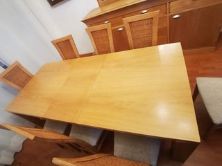 Conjunto comedor madera roble