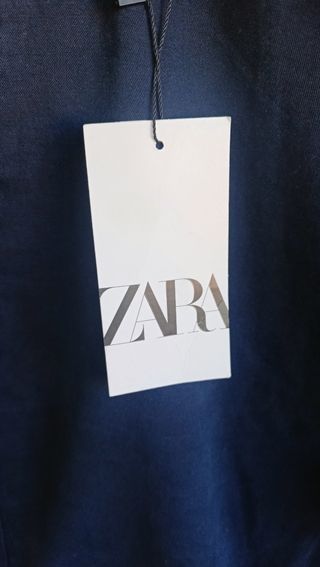 Pantalón Zara Chino Elástico Talla 42 Azul