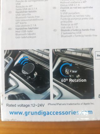 Grundig vivavoce auto con caricatore USB