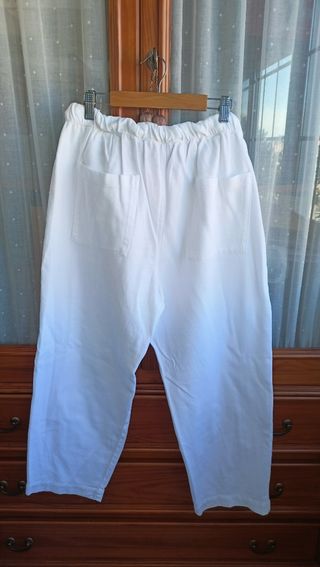 Pantalón Zara Blanco Talla L