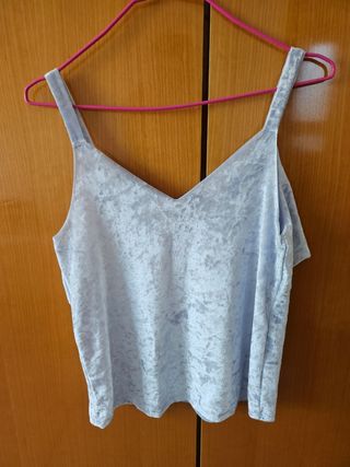 Camiseta Mango Lila Terciopelo Talla XS