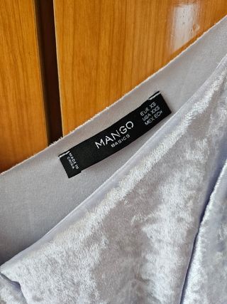 Camiseta Mango Lila Terciopelo Talla XS