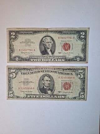 EEUU dólares sello ROJO.