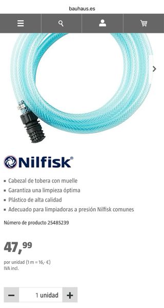 MANGUERA DE ASPIRACIÓN NILFISK