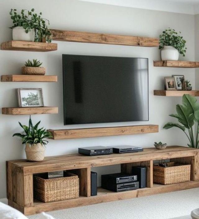 Mueble TV Rústico Madera Maciza