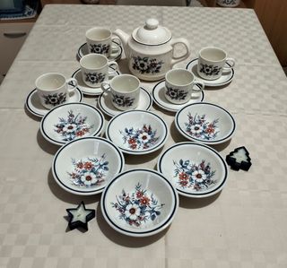 Servizio da tè in ceramica decorato