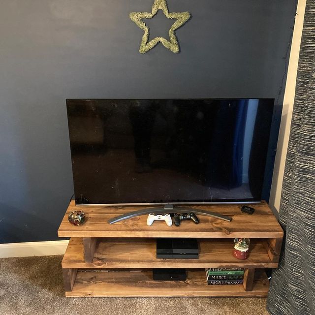 Mueble TV rústico madera maciza