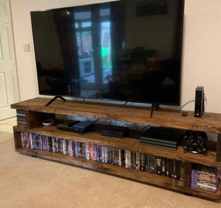 Mueble TV rústico madera maciza