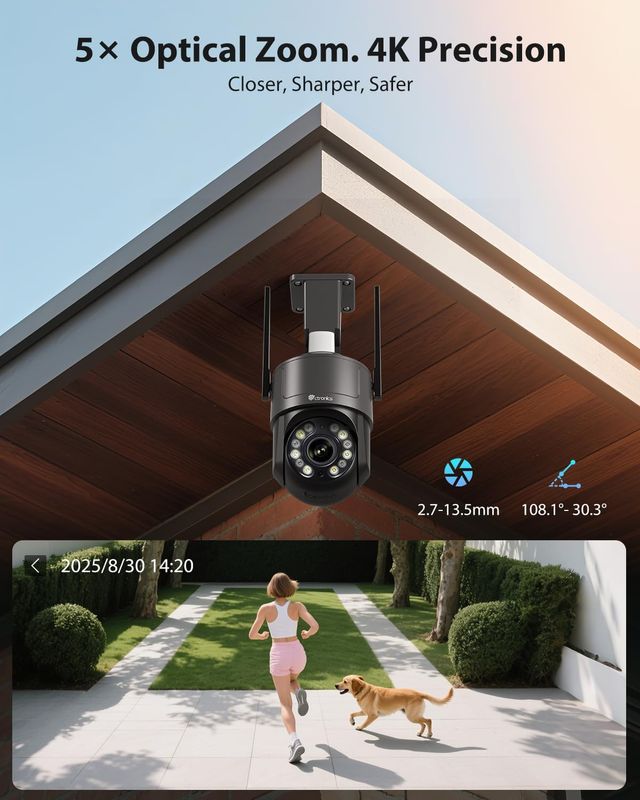 Cámara Vigilancia Exterior Ctronics 4K Zoom 5X