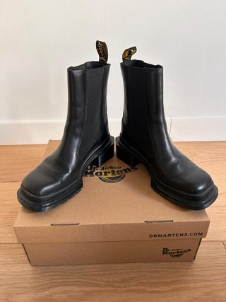 Botas Chelsea Dr.Martens Piel Negra Punta cuadrada