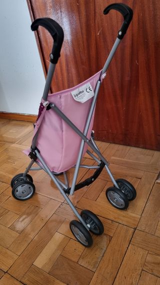 Carrito de muñecas rosa