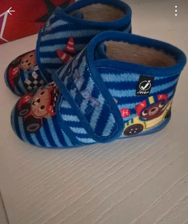 Zapatillas casa niño azul con ositos