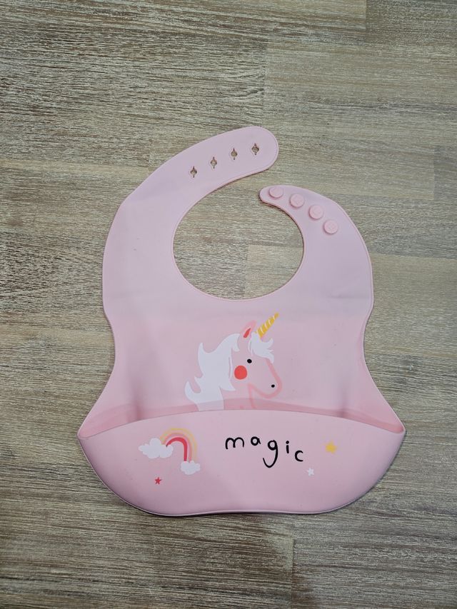 Lote 4 baberos goma silicona bebé