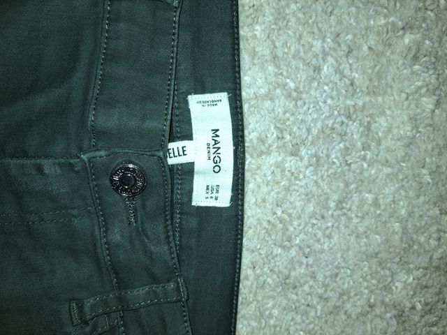 Pantalón vaquero pitillo verde mujer