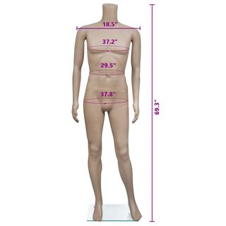 vidaXL Maniquí de hombre sin cabeza