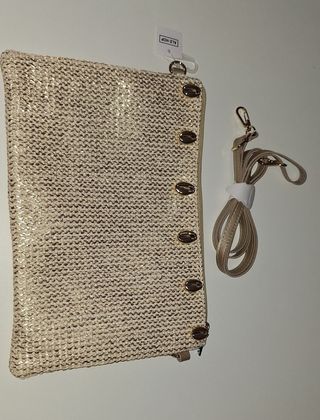 Bolso Cartera Dorado con Adorno de Conchas