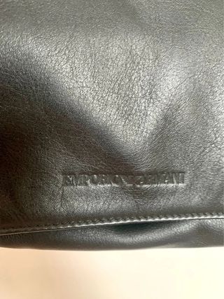 Bolso Hombro Cuero Emporio Armani Negro