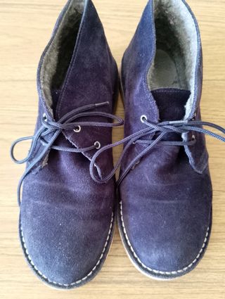Botines azules de ante para mujer