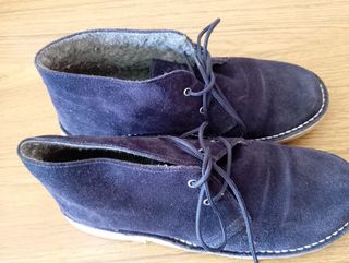 Botines azules de ante para mujer