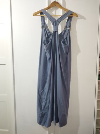 Vestido largo tirantes con aros azul