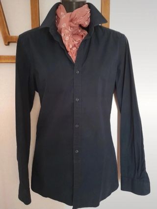 Camisa entallada azul marino mujer