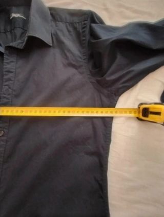 Camisa entallada azul marino mujer