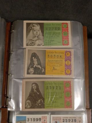 Colección décimos Lotería Nacional todos los años