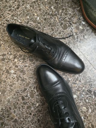 Zapatos Zara Hombre Negros Cordones